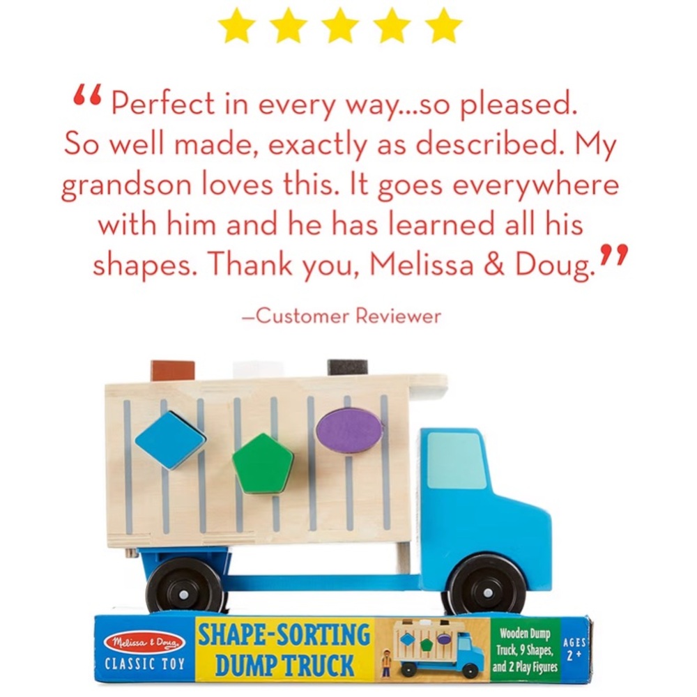 Melissa & Doug Shape-Sorting Dump Truck Wooden Toy - Picture 5 of 15